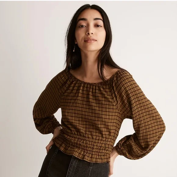 Tie-Back Cutout Top in Plaid - Picture 2 of 8